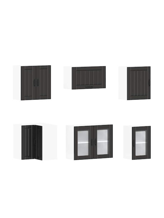 Küchenschrank mit Spüle mit Arbeitsplatte Schwarz 80x31x60cm