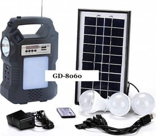 Solar Lighting System with Flash Light and Radio GD-8060