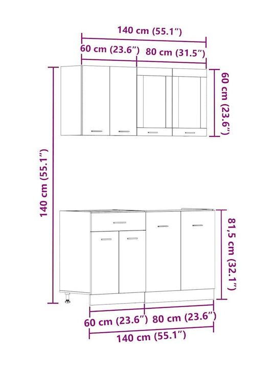 Küchenschrank Spüle Alt Holz 80x31x60cm