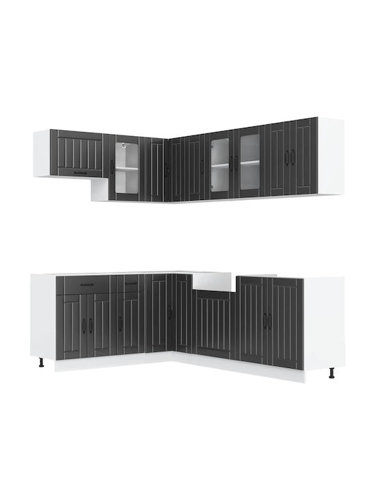 Küchenschrank mit Spüle mit Arbeitsplatte Schwarz 80x31x60cm