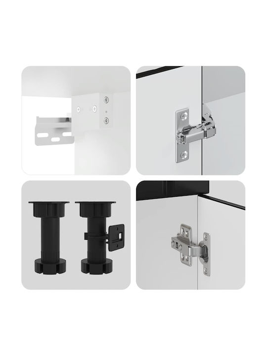 Küchenschrank mit Spüle mit Arbeitsplatte Schwarz 80x31x60cm