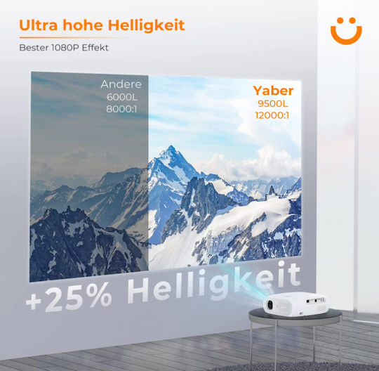 Yaber Pro V7 Mini Projector LCD Full HD Λάμπας LED με Wi-Fi και Ενσωματωμένα Ηχεία