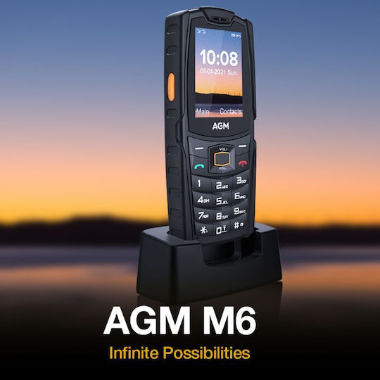 AGM M6 Dual SIM Ανθεκτικό Κινητό με Κουμπιά Μαύρο