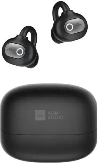 AGM Open Buds 1 Bluetooth Handsfree Ακουστικά με Αντοχή στον Ιδρώτα και Θήκη Φόρτισης Μαύρα