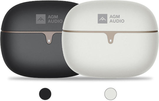 AGM Buds 5 Bluetooth Handsfree Ακουστικά με Αντοχή στον Ιδρώτα και Θήκη Φόρτισης Μπεζ