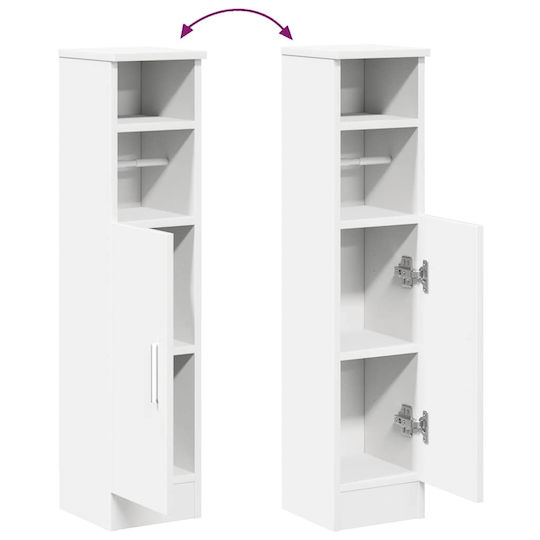 vidaXL Bathroom Column Cabinet Wall Hung M20.5xD22xH90cm White