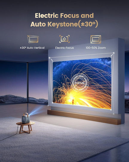 Wimius P61 Pro Mini Proiector LCD Full HD cu Lampă LED Wi-Fi și Difuzoare Încorporate