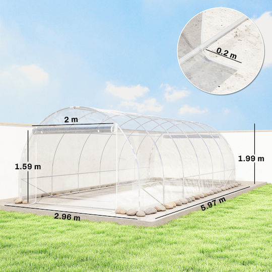 Outsunny 84H-443V02CR Κάλυμμα Θερμοκηπίου 3x6x2m