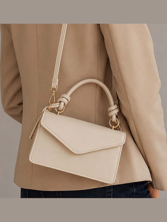 Gallantry Evening Bag Women Knotted Handle Adjustable Strap Beige