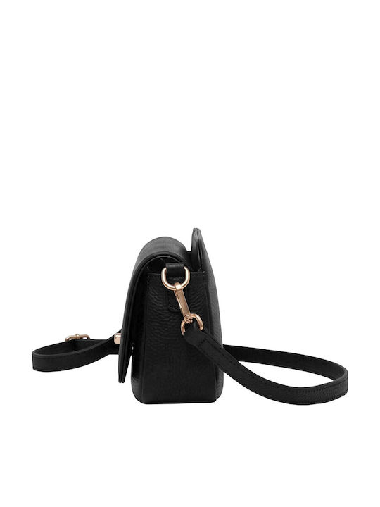 Gallantry Women's Crossbody Bag Pebbled Leather Effect Metal Clasp Black