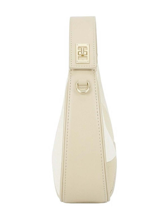 Gallantry Hobo Handbag Women In Patchwork Denim Shoulder Bag Strap Beige