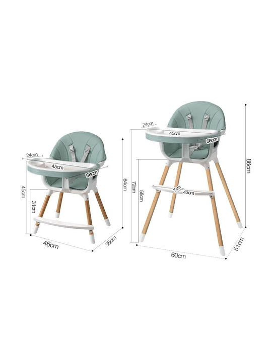 Procart Baby Hochstuhl 3 in 1 Weiß