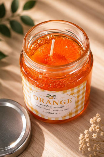 Gerakis Christmas Orange Candle 6x6cm