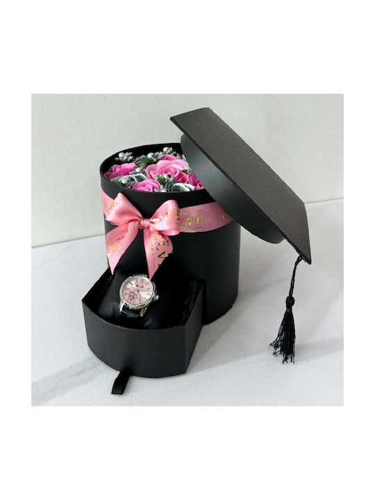 Set Absolvire Award Ceremony Graduation Cap Floral Arrangement Matteo Clock