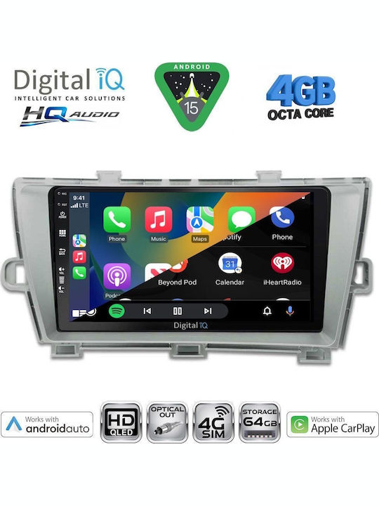 Digital IQ Car Audio System for Toyota Prius 2009-2015 (Bluetooth/USB/WiFi/GPS/Apple CarPlay/Android Auto) with 9" Touch Screen