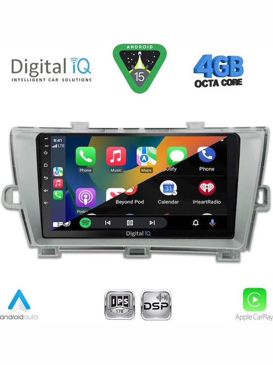 Digital IQ Car Audio System for Toyota Prius 2009-2015 Bluetooth USB WiFi GPS Apple CarPlay Android Auto with 9" Touch Screen