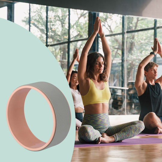 Relaxdays Yoga Roller Plastic 12.5x32cm Pink Grey