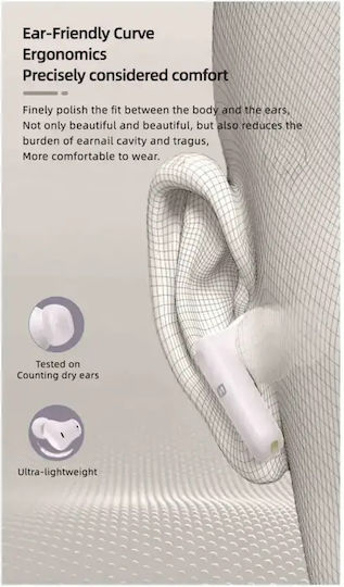 Swissten ANC Focus In-Ear Bluetooth-Freisprecheinrichtung Kopfhörer mit Ladeetui Weiß