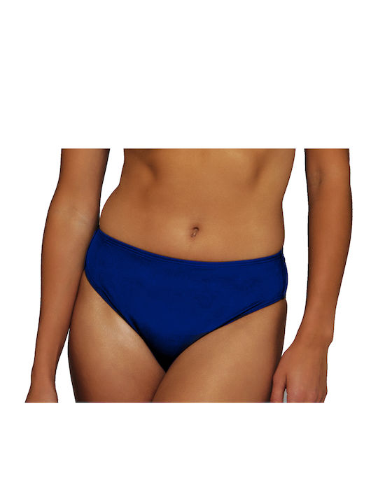 Bikinihosen Slip Hohe Taille Blau Rüsch