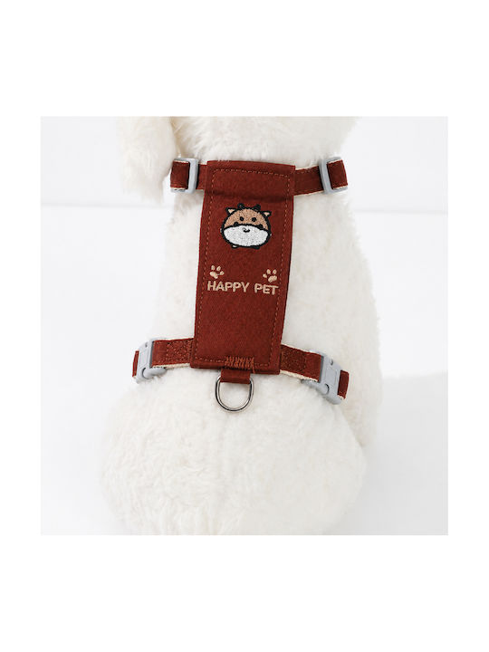 Adjustable Dog Harness And Brown Dog Leash Happy Pet