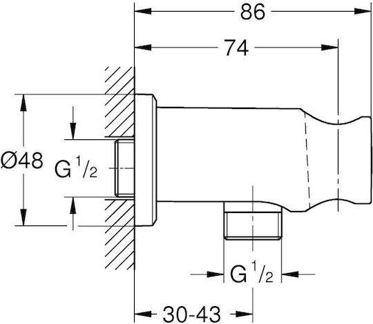 Grohe Outlet Elbow Rainshower Wall Union W Holder Wall Mount Universal Male Thread Holder Hard Graphite Anthracite Grohe Outlet Elbow Rainshower Wall Union W Holder Wall Mount Universal Male Thread Holder Hard Graphite Anthracite
