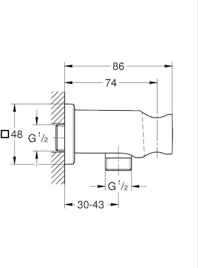 Cot Grohe Pentru Duș Rainshower Cu Cot De Perete Suport Universal Montaj Pe Perete Filet Exterior Finisaj Periat Grafit Închis Mat Antracit Cot Grohe Pentru Duș Rainshower Cu Cot De Perete Suport Universal Montaj Pe Perete Filet Exterior Finisaj Periat Grafit Închis Mat Antracit