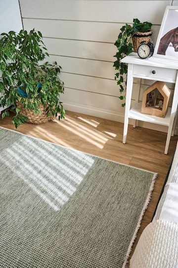 SteweHome Non-Slip Rectangular Green Rug 100x210cm