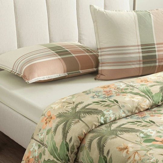 Tac Cotton Duvet Cover Set 200x220cm Double With 2 Pillowcases & 1 Bed Sheet Floral Geometric