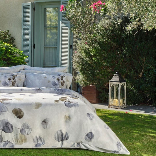 Tac Duvet Cover Set 200x220cm Double with 4 Pillowcases & 1 Bed Sheet Leaf Pattern