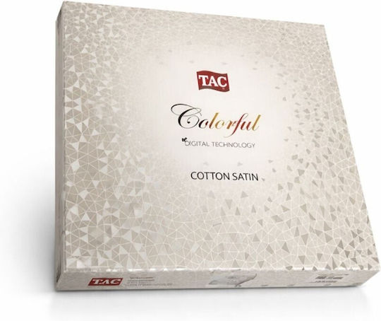 Tac Duvet Cover Set 200x220cm Double with 4 Pillowcases & 1 Bed Sheet Leaf Pattern