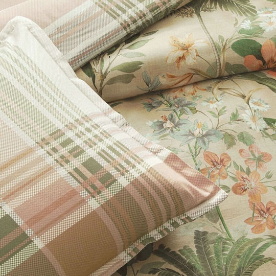 Tac Cotton Duvet Cover Set 200x220cm Double With 2 Pillowcases & 1 Bed Sheet Floral Geometric