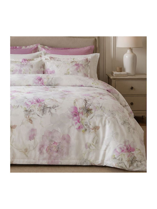 Tac Set Huse Pentru Pilote 200x220cm Dublu Cu 4 Fețe De Pernă & 1 Cearceaf Roz