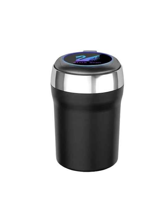 Avizar Car Ashtray Lid Led Contour Hermetic Odor-free Black Silver Avizar Car Ashtray Lid Led Contour Hermetic Odor-free Black Silver