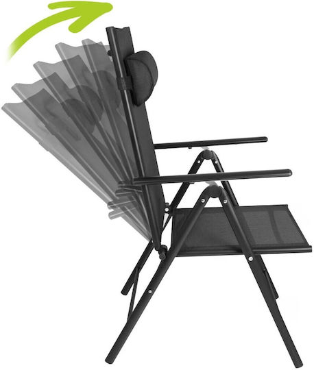 Scaun De Plajă Gri 54x66x107cm Set 2 Bucăți