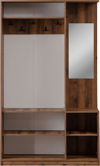 Hallway Furniture with Mirror & Hanger Multicolored 123x38x208cm