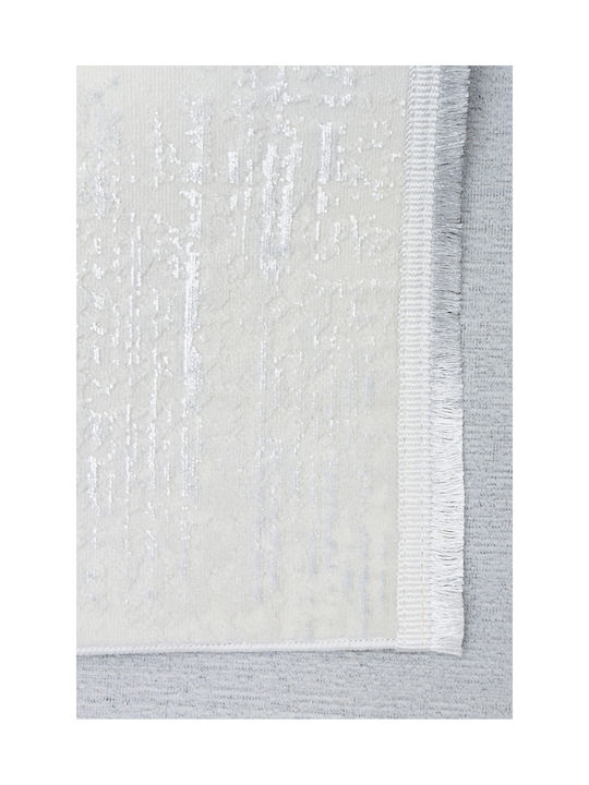 SteweHome Non-slip Rectangular White Rug 100x200cm