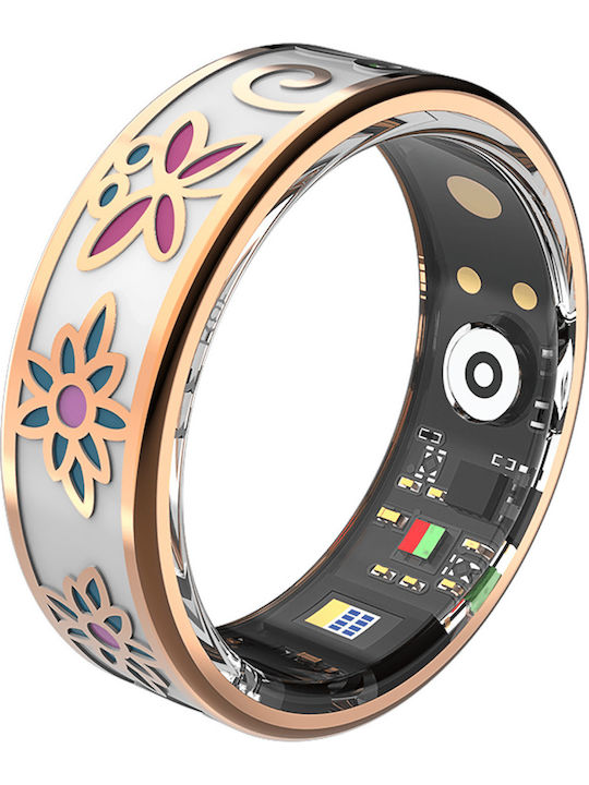 Forever Botanical Smart Ring 17.3mm With Heart Beat Monitor Rose Gold