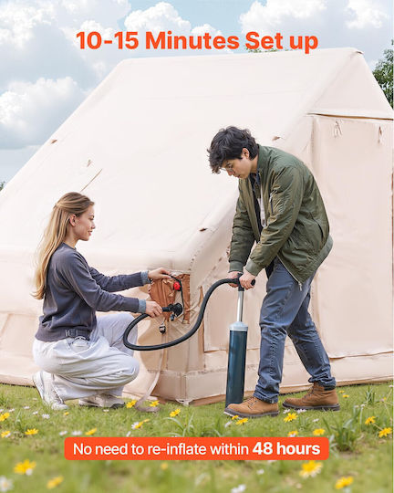 Cort De Camping Gonflabil 4 Anotimpuri Pentru 8 Persoane 400x300x200cm
