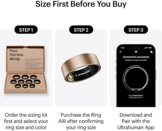 Ultrahuman Air Smart Ring 18.8mm Waterproof with Heart Rate Monitor Rose Gold
