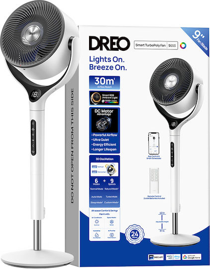 Dreo TurboPoly 565S Ventilator Sockel 36W mit Fernbedienung Weiß