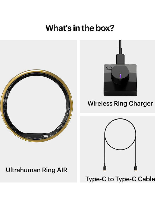 Ultrahuman Air Smart Ring 24.9mm Водоустойчив с Пулсомер Златист