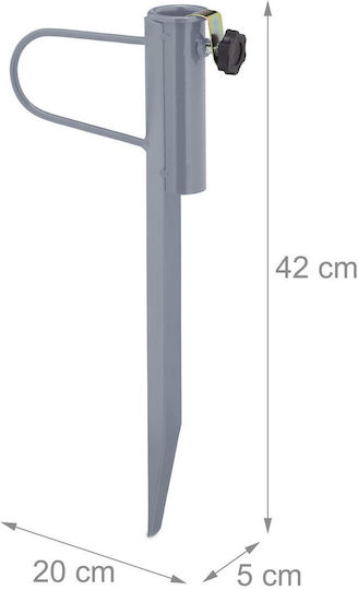 Relaxdays Nailer Beach Umbrella Base 32-32mm Gray