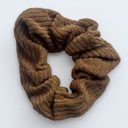 Elastic Pentru Păr Scrunchy Clasic Vintage Maro Catifea În Relief