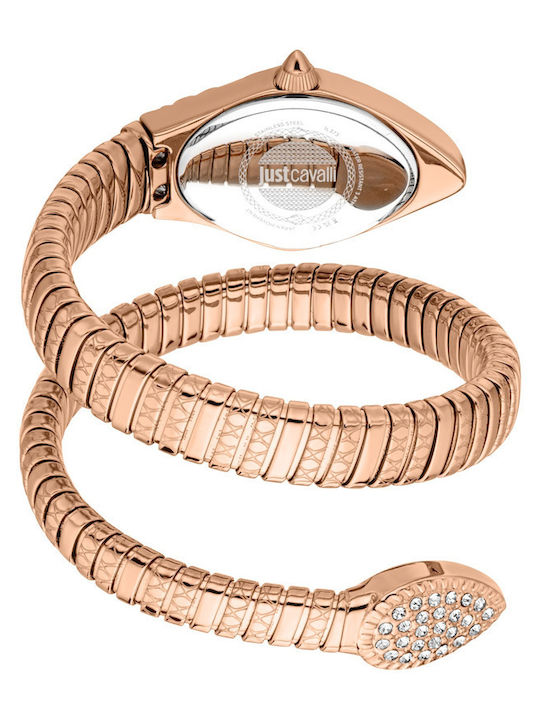 Just Cavalli Ceas De Damă Cu Baterie Cu Brățară Metalică Rose Gold