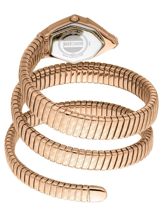 Just Cavalli Ceas De Damă 32.4mm Cu Baterie Cu Brățară Metalică Roz Aur