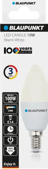 Blaupunkt LED Bulb 10W 115mm for E14 Socket and C37 Shape Warm White