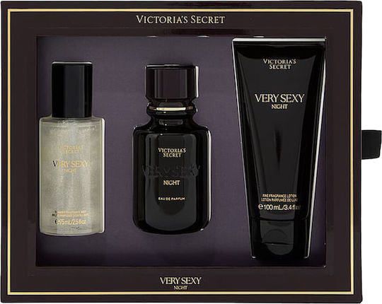 Set Cadou Victoria’s Secret Very Sexy Night Parfum 50 Ml Spray de Corp 75 Ml Loțiune 100 Ml