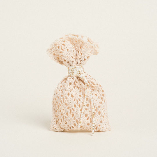 Beauty Home "Cyclamen Fabric Gift Pouch Ecru 12x17cm"