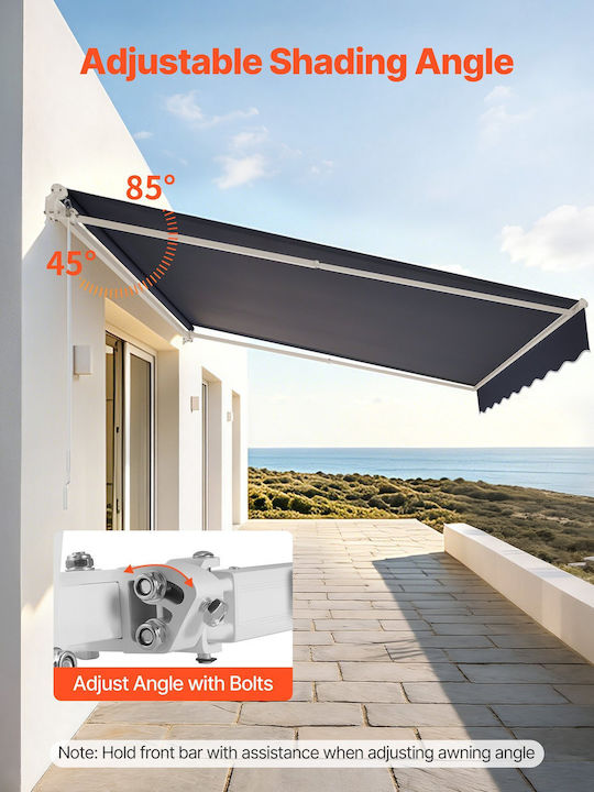 Vevor Terrace Tent with LEDs Gray 3.5x3m