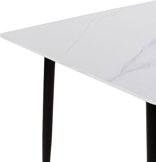 Gustas Esszimmer- und Küchentisch Holz mit Metallrahmen Schwarz 160x80x76cm